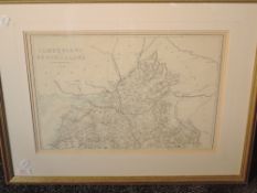 A map, Edward Weller, Cumberland and Westmorland, published Casell, Peter and Calpin Ludgate Hill,