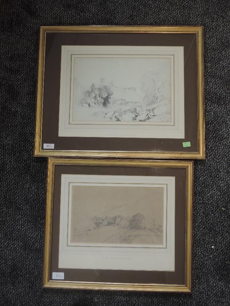 Two pencil sketches, attributed to Henry Harris Lines, Richmond, dated 1831, 22 x 33cm, and