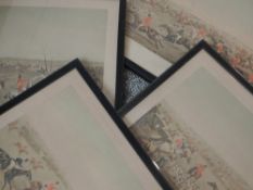 A set of four prints, after Alken, The Quorn Hunt, C20th re-prints, 35 x 50, plus frame and glazed