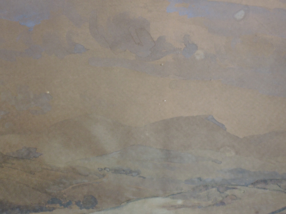 A watercolour, W H Somervell, sepia landscape, indistinctly signed and dated 1917, 24 x 34cm, plus