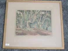 A watercolour, Walter Ernest Spradbery, woodland landscape, signed, 27 x 36cm, plus frame and