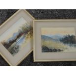 A pair of watercolours, Lakeland landscapes, indistinctly signed and dated 1959, each 19 x 25cm,