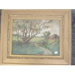 A watercolour, Tom Terris, country lane, signed and dated, 1899, 29 x 39cm, plus frame and glazed