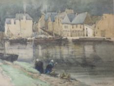 A watercolour, Geo Straton Ferrier, Dinanti Belgium, signed and dated 1896 and attributed verso,