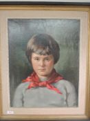 A pair of oil paintings, Bardy Crewdson, portrait studies, Gillian and neckerchief boy,