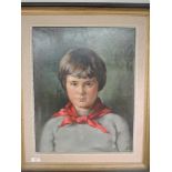 A pair of oil paintings, Bardy Crewdson, portrait studies, Gillian and neckerchief boy,