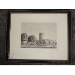 An engraving, after Ralph Croft, Kirkby Lonsdale Church, C19th, 32 x 40cm, plus frame and glazed