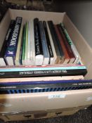 A box of books of music interest including piano.