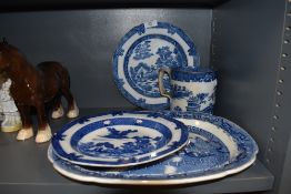 A selection of early English Pearlware including Tankard circa 1790 and Spode boy riding buffalo