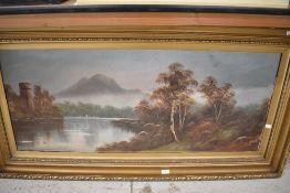 A large gilt framed oil on board.