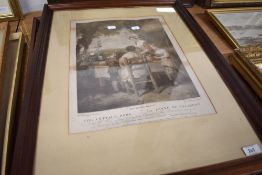 Two Victorian prints after F Wheatley, The family dinner and Persuading reluctance