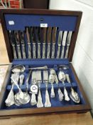 A Grenadier silversmiths canteen of cutlery.