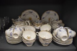 A Georgian tea set having sprigg and gilt decoration in a Staffordshire design circa 1830