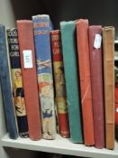 A selection of vintage books including the book of fairystories and girls annuals.