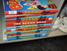 a collection of editions of the Beano book and one Rupert annual.