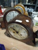 Three art deco mantle clocks.