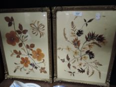 Two vintage framed floral pictures.