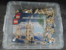 A box containing Lego Tower Bridge Set 10214 with three instruction booklets present, vendor made up