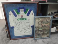 A 1994/95 match worn home Tranmere Rovers 42'-44' Shirt bearing sigantures from the first team