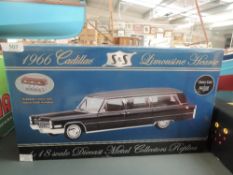 A GM Precision Miniatures 1/18 scale model, 1966 Cadillac Limousine Hearse, in original box