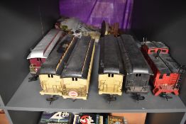 Six Bachmann and similar G scale Coaches, South Pacific x3, Santa Fe, MPM- LCO and Atlantic Coast