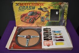 A Matchbox Crash Game with four Superfast Cars, ISO Grifo, Mercedes 230SL, Porsche 910 &