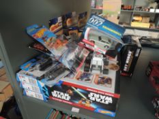 A selection of modern diecasts including Hot Wheels Star Wars Tie Factory Takedown and Throne Room