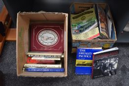 Two boxes of Railway Related Volumes and Magazines including British Stean Railways, Trainland, OS