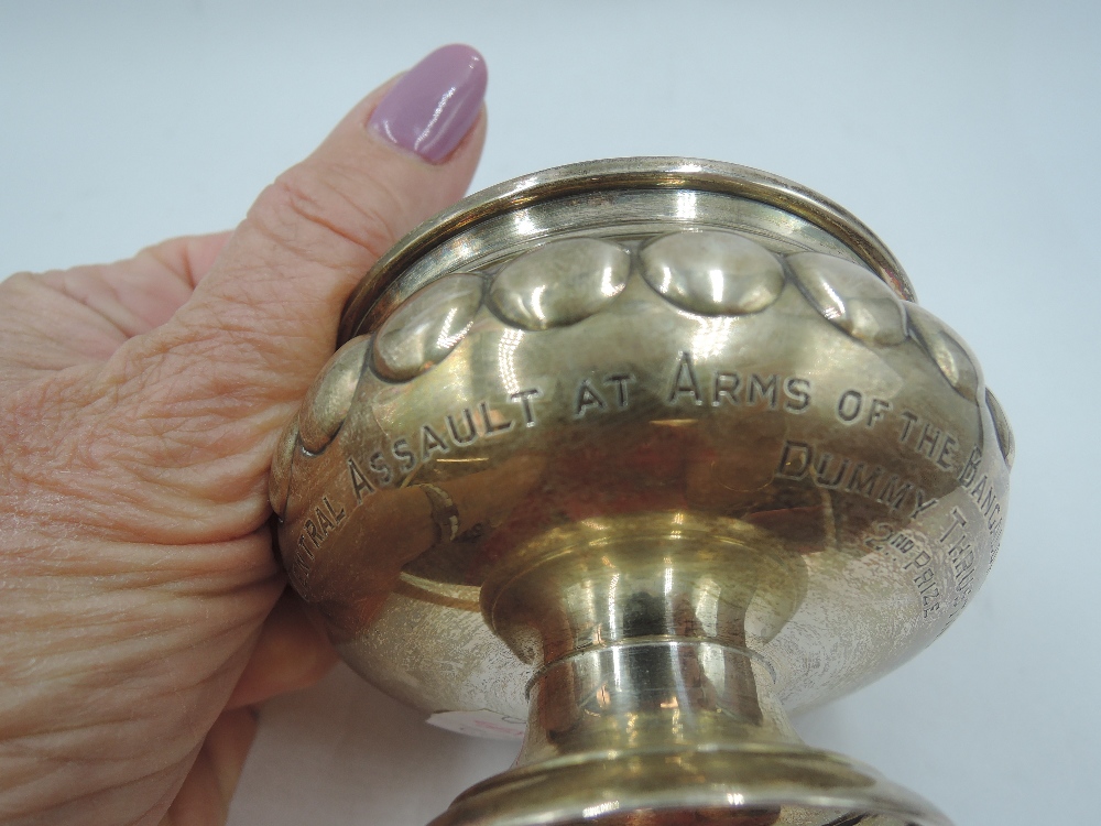 A small silver footed bowl having moulded dot decoration and presentation inscription: Central - Image 2 of 4