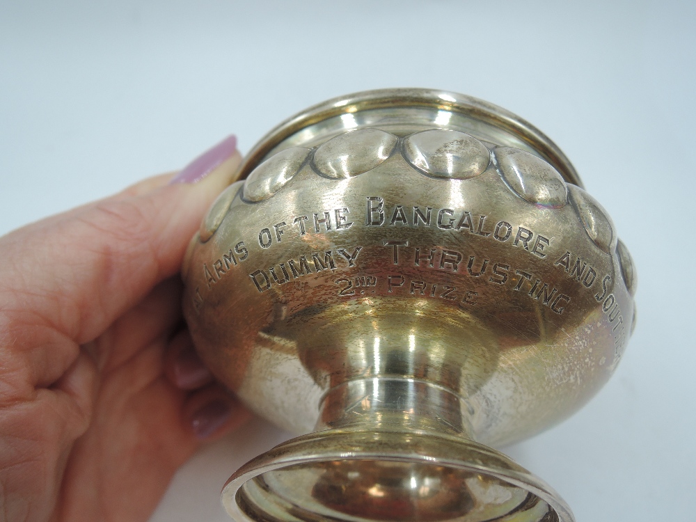 A small silver footed bowl having moulded dot decoration and presentation inscription: Central - Image 3 of 4