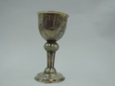 A small Georgian silver Christening goblet of of Ecclesiastical form having monogram dated 1815