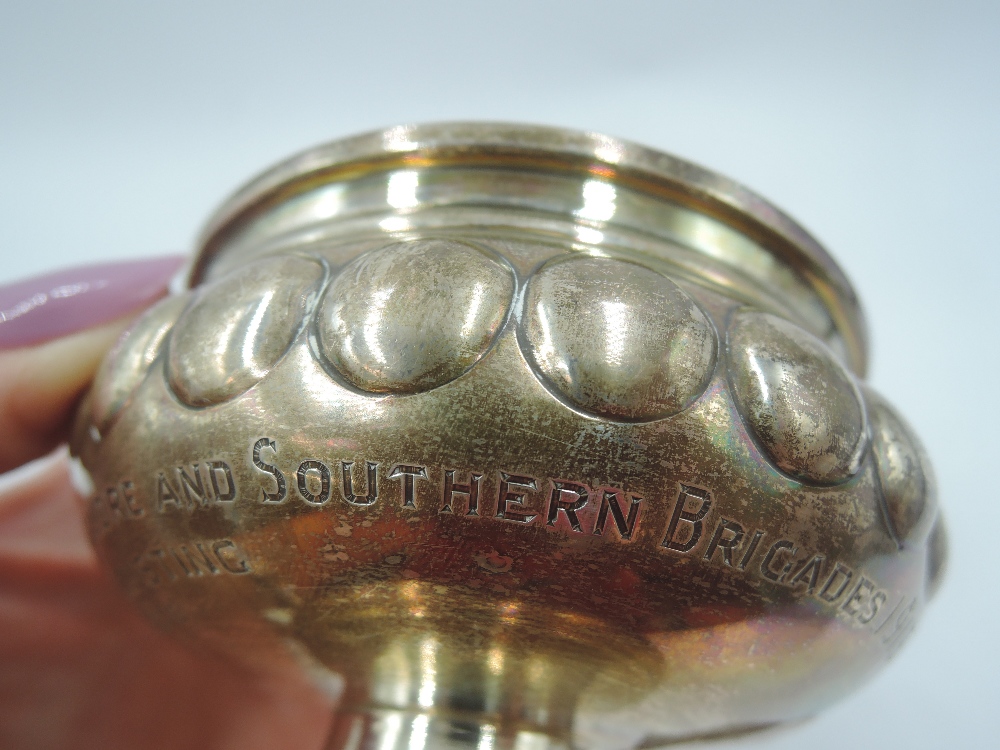 A small silver footed bowl having moulded dot decoration and presentation inscription: Central - Image 4 of 4