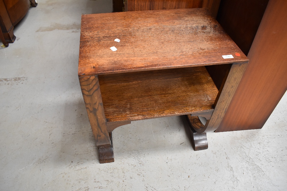 An early 20th Century Deco design side occasional table having undertier