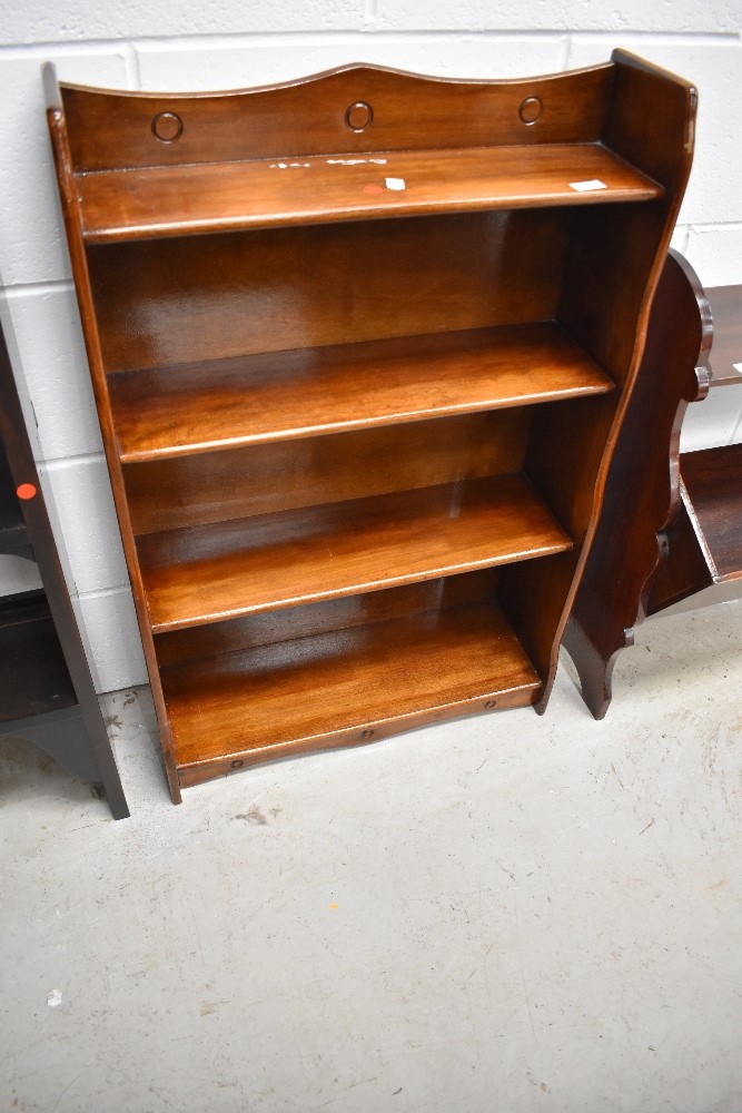 An early to mid 20th Century stained frame low bookshelf, width approx. 59cm