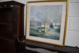 An impressionist print in gilt frame
