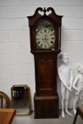 A 19th Century mahogany long cased clock having painted dial , named for John Blaylock, Carlisle,