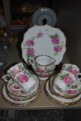 A vintage part royal Stafford tea set in the Berkley rose design.