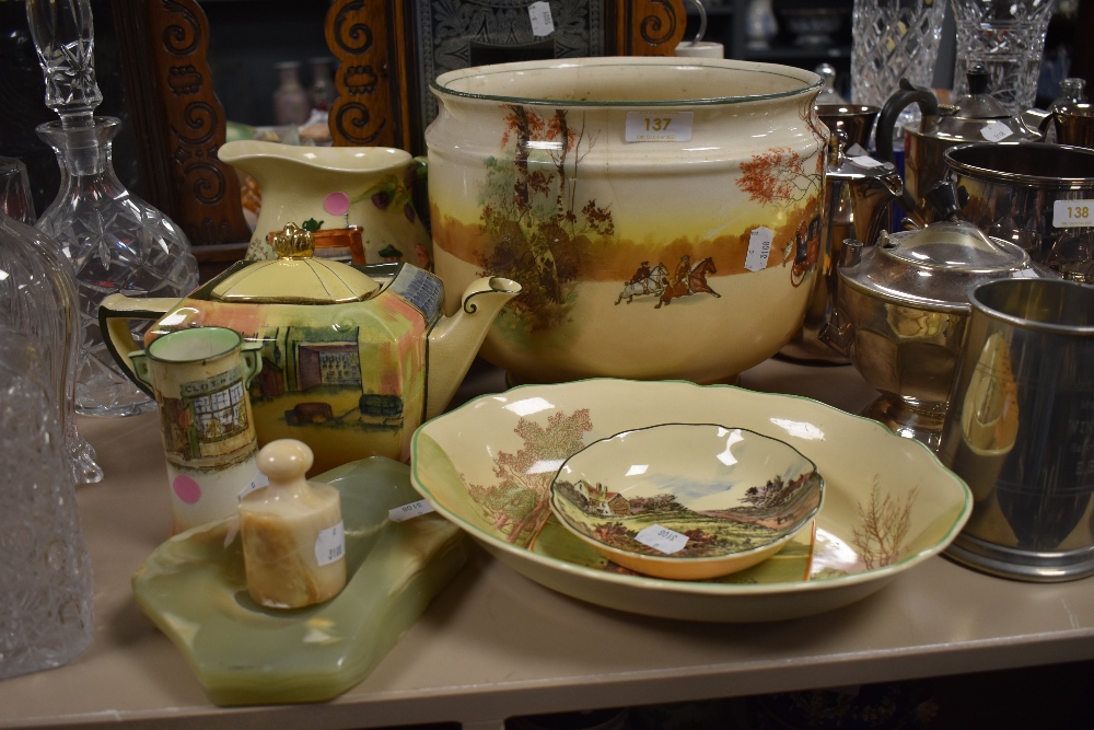 A selection of Royal Doulton and similar series ware,some AF