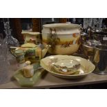 A selection of Royal Doulton and similar series ware,some AF