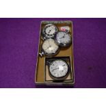 Four Ingersoll base metal top wound pocket watches