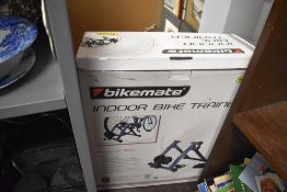 A modern in door bike or cycle trainer in box by Bikemate