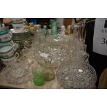 An assortment of glasses, fruit bowls and vases.