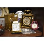 Five clocks or watches including President mantle clock and a Sekonda stop watch