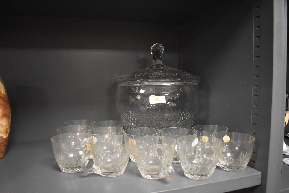 A Spiegelau Kristall glass punch bowl and cup set