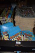 A selection of Beano annuals and magazines, also a small collection of Rupert annuls.