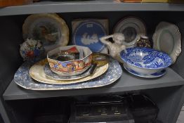 A selection of ceramics including Wedgwood Jasperware Apollo plate and Coalport etc