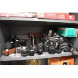 A selection of photography eq uipment and cameras with a good selection of lens including Cannon EOS