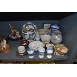 A selection of ceramics including Carlton ware Royal Rouge and studio pottery items including frog