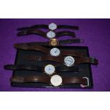 Seven modern costume wrist watches including Excalibur, Ravel,Louis Picard etc