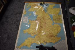 A large wall chart style map of england